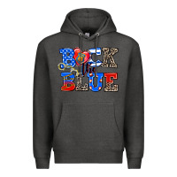 Charcoal Heather back the blue Premium Hoodie - AdoDesignShop