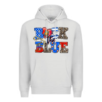 Dove Grey back the blue Premium Hoodie - AdoDesignShop