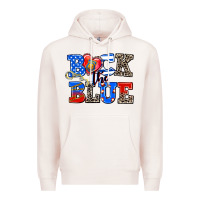 Pale Pink back the blue Premium Hoodie - AdoDesignShop