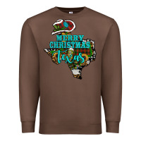 Chestnut Merry Christmas Texas Map Premium Sweatshirt - RanaPortraitStore