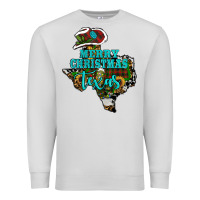 Dove Grey Merry Christmas Texas Map Premium Sweatshirt - RanaPortraitStore