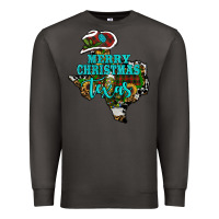 Smoke Merry Christmas Texas Map Premium Sweatshirt - RanaPortraitStore