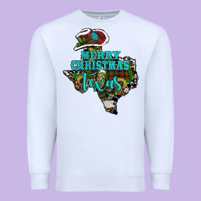 Premium Sweatshirt Merry Christmas Texas Map