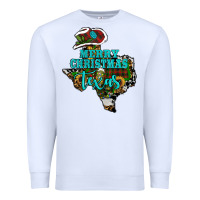 White Merry Christmas Texas Map Premium Sweatshirt - RanaPortraitStore