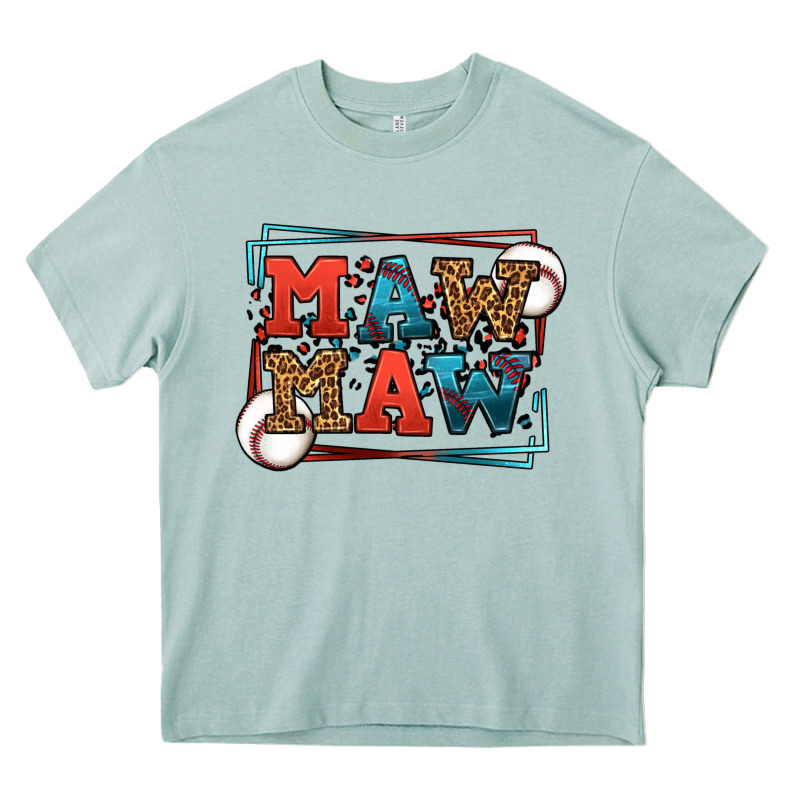 Baseball Mawmaw Leopard Frame Heavy Core Tee by LillyAllenDesigns | Teevron