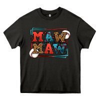 Asphalt Baseball mawmaw leopard frame Heavy Core Tee - LillyAllenDesigns