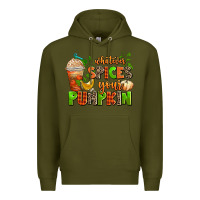 Army Green whatever spices your pumpkin Premium Hoodie - AdoDesignShop