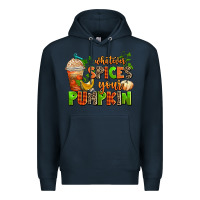 Navy whatever spices your pumpkin Premium Hoodie - AdoDesignShop