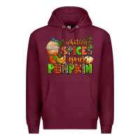 Burgundy whatever spices your pumpkin Premium Hoodie - AdoDesignShop