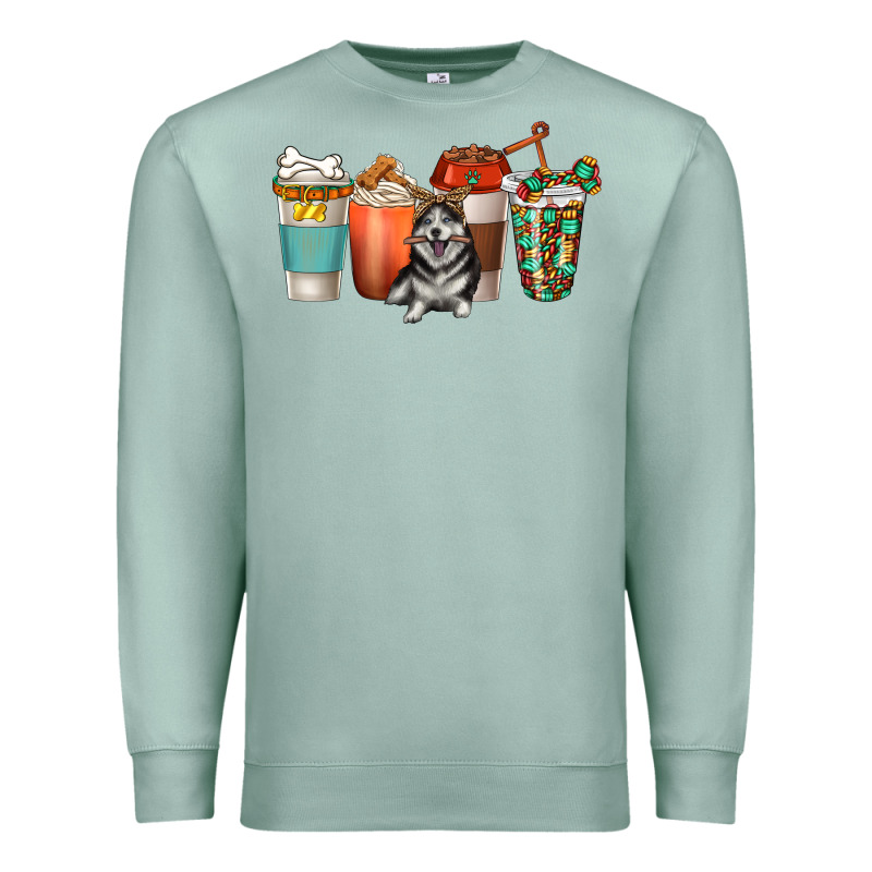 Alaskan Husky Dog Coffee Cups Premium Sweatshirt by texasbilliewilder | Teevron