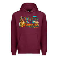 Burgundy teaching little pumpkins Premium Hoodie - AdoDesignShop