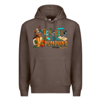 Coffee teaching little pumpkins Premium Hoodie - AdoDesignShop