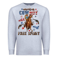 Heather Grey american cowboy wild west free spirit Premium Sweatshirt - texasbilliewilder