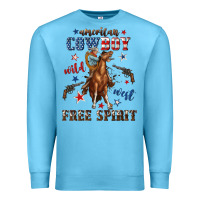 Ocean Blue american cowboy wild west free spirit Premium Sweatshirt - texasbilliewilder