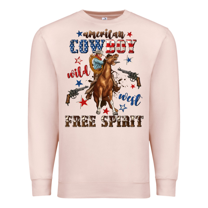 American Cowboy Wild West Free Spirit Premium Sweatshirt by texasbilliewilder | Teevron