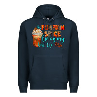 Navy pumpkin spice living my best life Premium Hoodie - AdoDesignShop