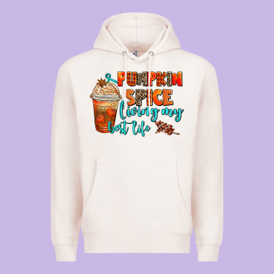 Pumpkin Spice Living My Best Life Premium Hoodie Designed By Adodesignshop