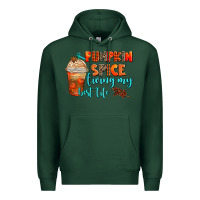 Sports Green pumpkin spice living my best life Premium Hoodie - AdoDesignShop
