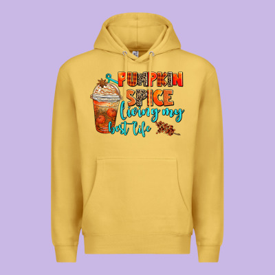 Pumpkin Spice Living My Best Life Premium Hoodie Designed By Adodesignshop