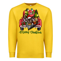 Lemon Merry Christmas Farm Truck With Baby Cow Premium Sweatshirt - RanaPortraitStore