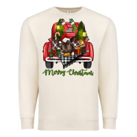 Sandshell Merry Christmas Farm Truck With Baby Cow Premium Sweatshirt - RanaPortraitStore