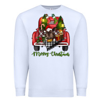 White Merry Christmas Farm Truck With Baby Cow Premium Sweatshirt - RanaPortraitStore