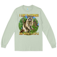 Matcha i like raccoons and 3 people Long Sleeve Tee - BarkalooDesign
