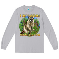 Moon Dust i like raccoons and 3 people Long Sleeve Tee - BarkalooDesign