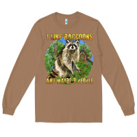 Toasted Coconut i like raccoons and 3 people Long Sleeve Tee - BarkalooDesign