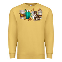 Antique Gold australian shepherd dog coffee cups Premium Sweatshirt - texasbilliewilder