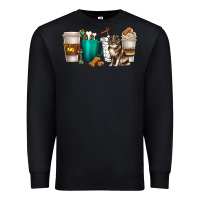 Black australian shepherd dog coffee cups Premium Sweatshirt - texasbilliewilder