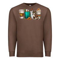 Chestnut australian shepherd dog coffee cups Premium Sweatshirt - texasbilliewilder
