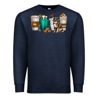 Navy australian shepherd dog coffee cups Premium Sweatshirt - texasbilliewilder