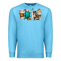 Ocean Blue australian shepherd dog coffee cups Premium Sweatshirt - texasbilliewilder