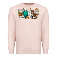 Pale Pink australian shepherd dog coffee cups Premium Sweatshirt - texasbilliewilder