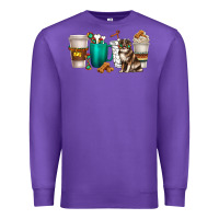 Purple australian shepherd dog coffee cups Premium Sweatshirt - texasbilliewilder