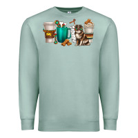 Seafoam australian shepherd dog coffee cups Premium Sweatshirt - texasbilliewilder