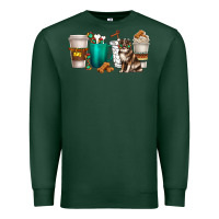 Sports Green australian shepherd dog coffee cups Premium Sweatshirt - texasbilliewilder
