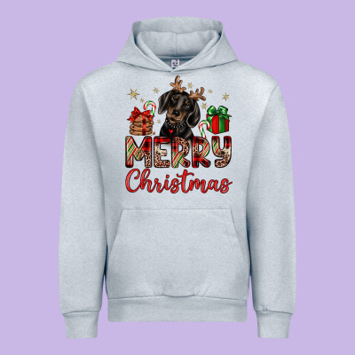 Merry Christmas Dachshund Urban Hoodie Designed By Jahusdesignshop
