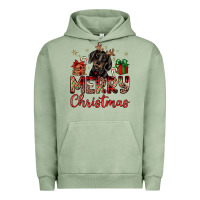 Pigment Oil Green merry christmas dachshund Urban Hoodie - JahusDesignShop