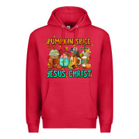 Cardinal pumpkin spıce jesus christ coffee cups Premium Hoodie - AdoDesignShop