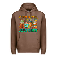 Chestnut pumpkin spıce jesus christ coffee cups Premium Hoodie - AdoDesignShop