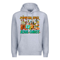 Heather Grey pumpkin spıce jesus christ coffee cups Premium Hoodie - AdoDesignShop
