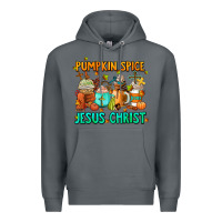 Rock pumpkin spıce jesus christ coffee cups Premium Hoodie - AdoDesignShop