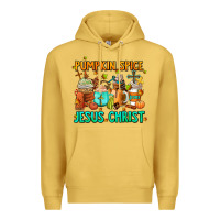 Antique Gold pumpkin spıce jesus christ coffee cups Premium Hoodie - AdoDesignShop