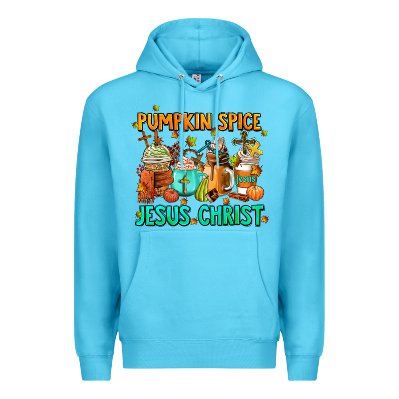Pumpkin Spıce Jesus Christ Coffee Cups Premium Hoodie by AdoDesignShop | Teevron