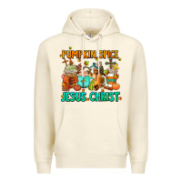 Sandshell pumpkin spıce jesus christ coffee cups Premium Hoodie - AdoDesignShop