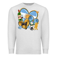 Oatmeal Heather argentina  hearts Premium Sweatshirt - texasbilliewilder