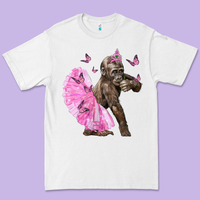 Baby Gorilla With Tutu Premium Tee Designed By Lillyallendesigns
