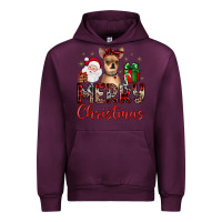 Mauve Wine merry christmas chihuahua Urban Hoodie - JahusDesignShop
